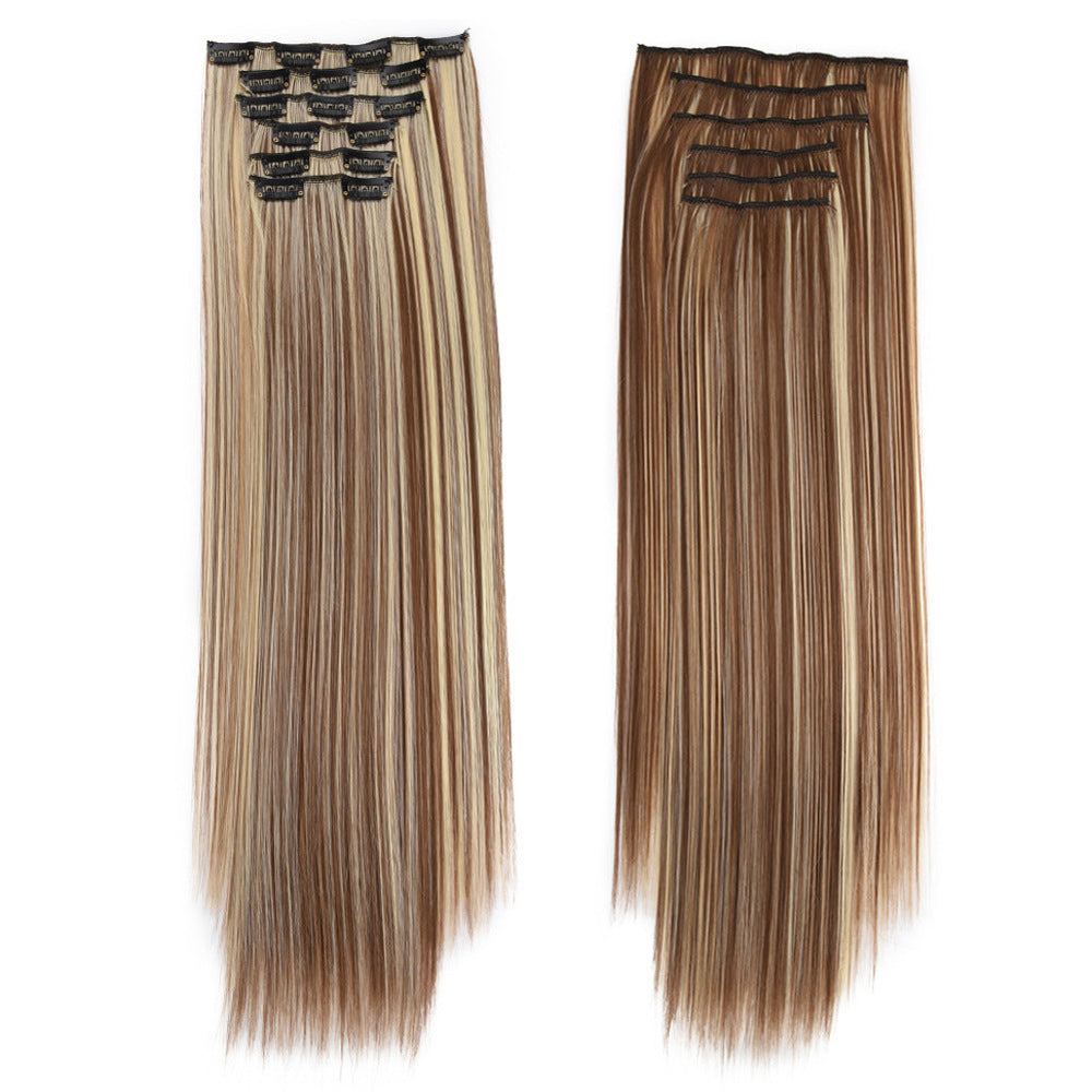 LUMEN 22" Seamless Clip In Hair Extensions | Real Human Hair 6-Piece Set | Viral TikTok Invisible Weft Drama & Volume
