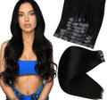 LUMÉN 22" Hybrid Weft Clip-Ins (#1 Jet Black) | 8pc Viral HairTok Transformation Set
