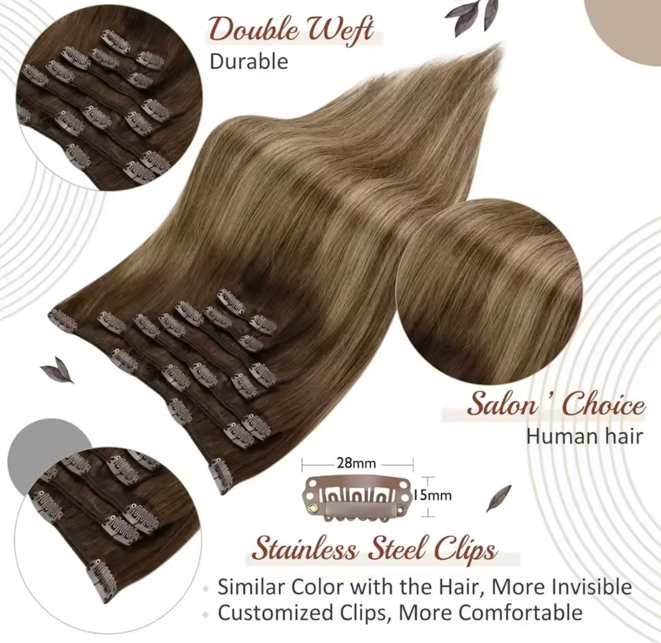 LUMÉN 22" Hybrid Weft Clip-Ins (#P6/613 Highlighted Blonde) | 120g 7pc Viral HairTok Transformation Set