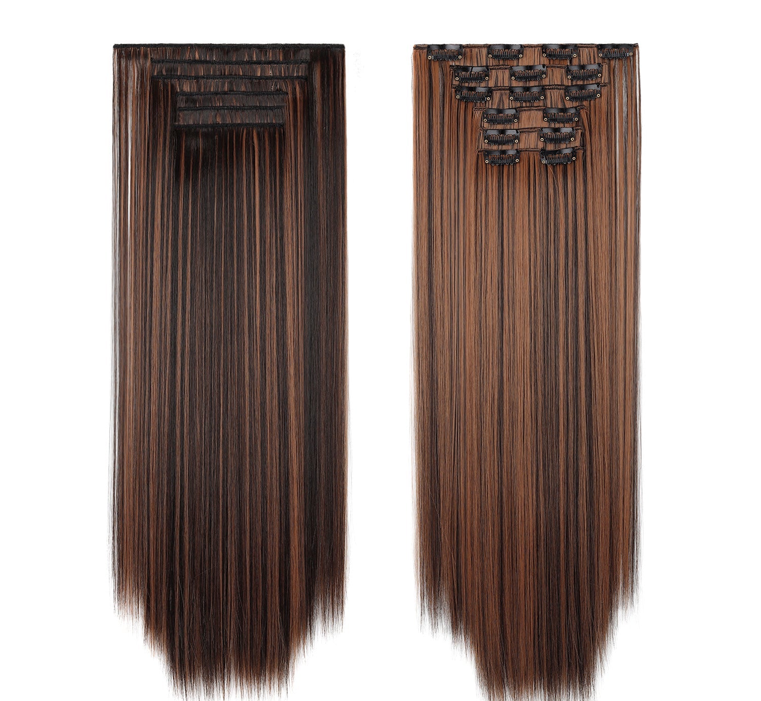 LUMEN 22" Seamless Clip In Hair Extensions | Real Human Hair 6-Piece Set | Viral TikTok Invisible Weft Drama & Volume