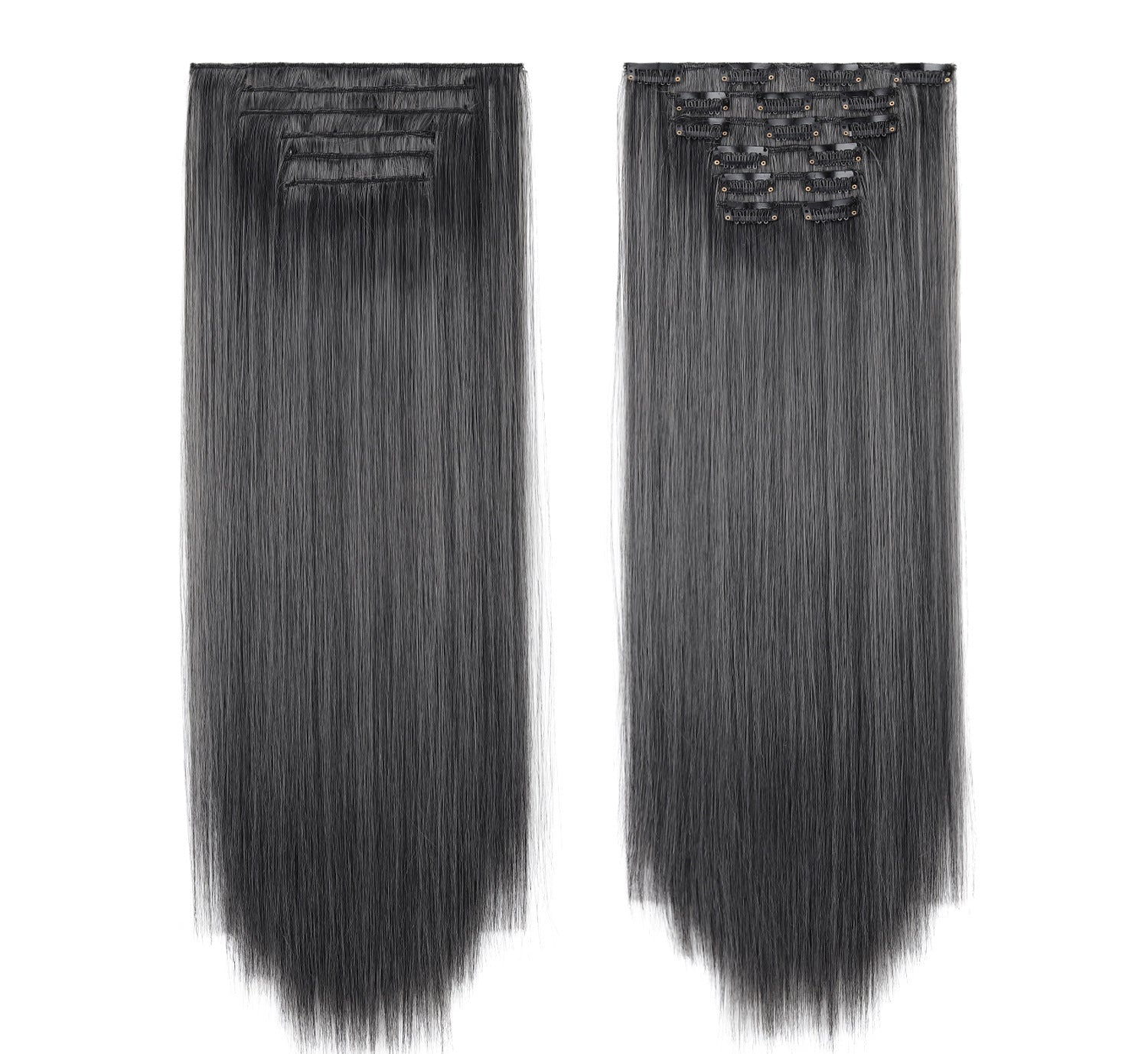LUMEN 22" Seamless Clip In Hair Extensions | Real Human Hair 6-Piece Set | Viral TikTok Invisible Weft Drama & Volume