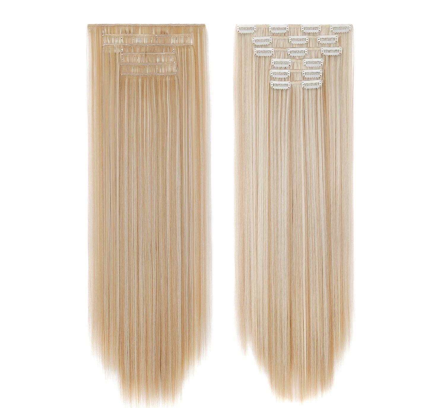 LUMEN 22" Seamless Clip In Hair Extensions | Real Human Hair 6-Piece Set | Viral TikTok Invisible Weft Drama & Volume
