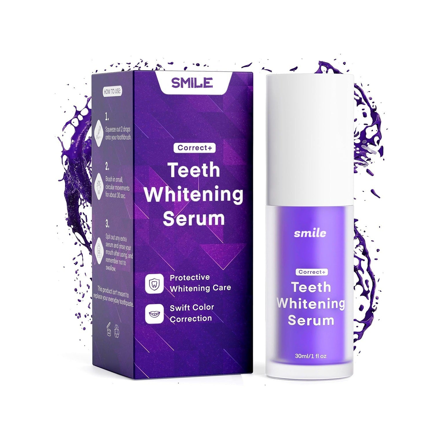 Purple Teeth Whitening Strips Freshen and Care for Teeth, Cleaning Teeth Stains