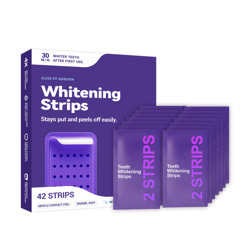 Purple Teeth Whitening Strips Freshen and Care for Teeth, Cleaning Teeth Stains