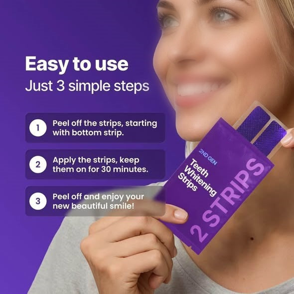 Purple Teeth Whitening Strips Freshen and Care for Teeth, Cleaning Teeth Stains