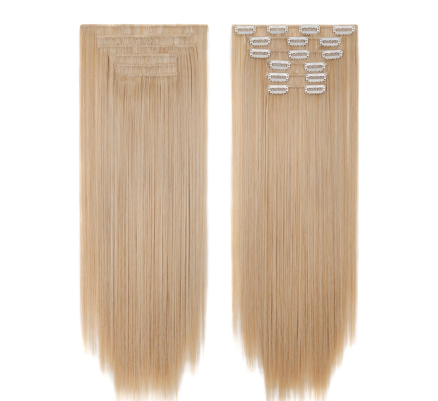 LUMEN 22" Seamless Clip In Hair Extensions | Real Human Hair 6-Piece Set | Viral TikTok Invisible Weft Drama & Volume