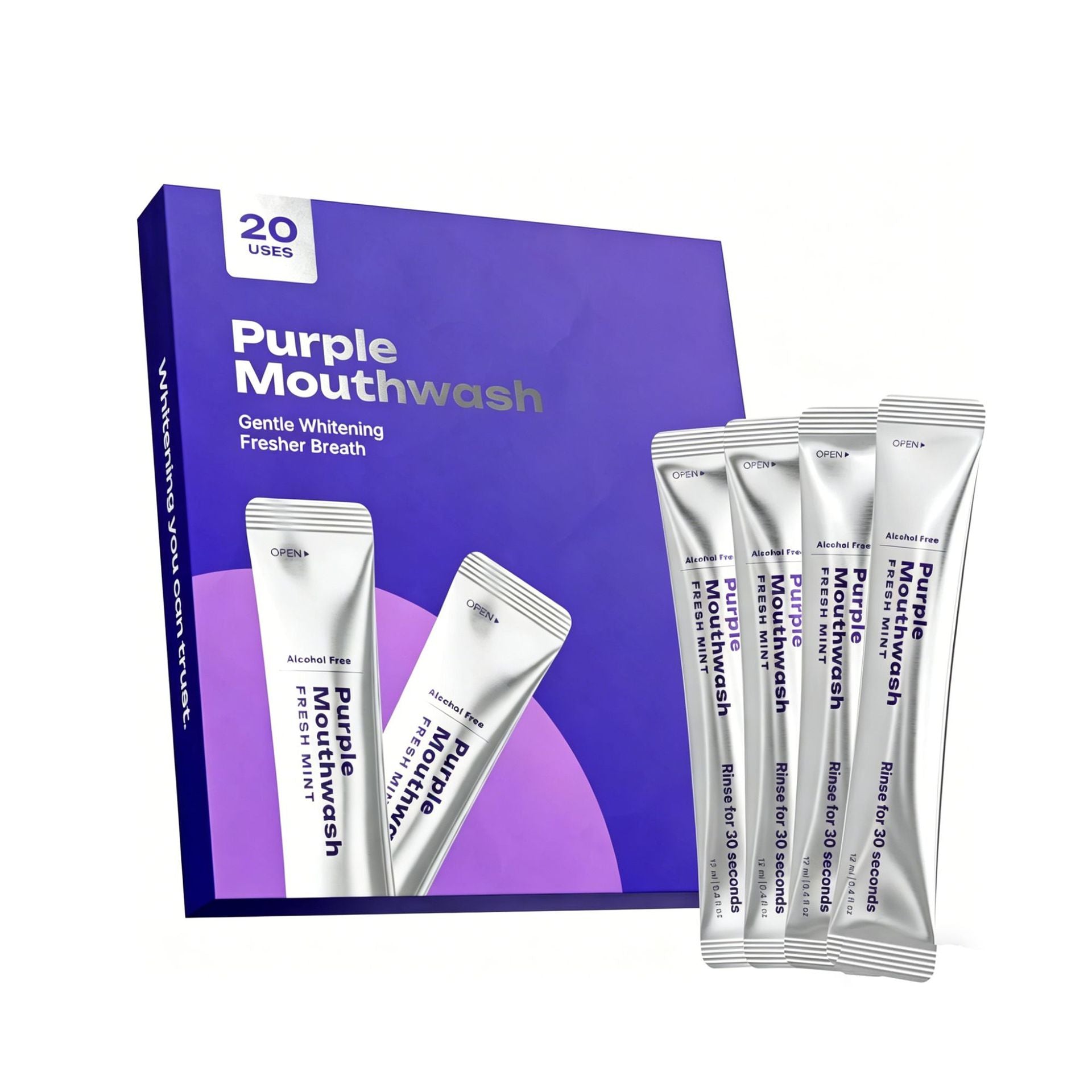 Purple Teeth Whitening Strips Freshen and Care for Teeth, Cleaning Teeth Stains