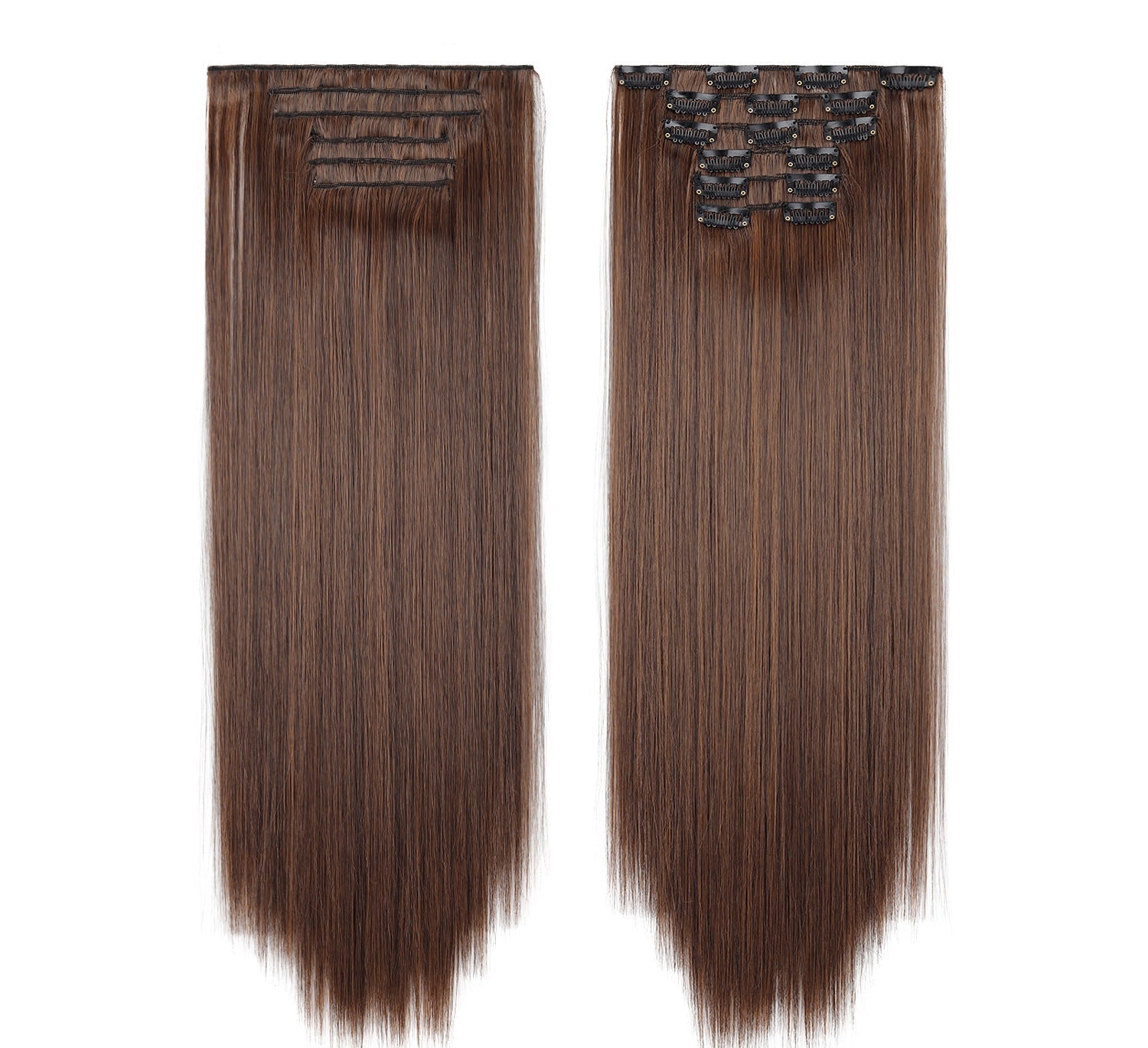 LUMEN 22" Seamless Clip In Hair Extensions | Real Human Hair 6-Piece Set | Viral TikTok Invisible Weft Drama & Volume
