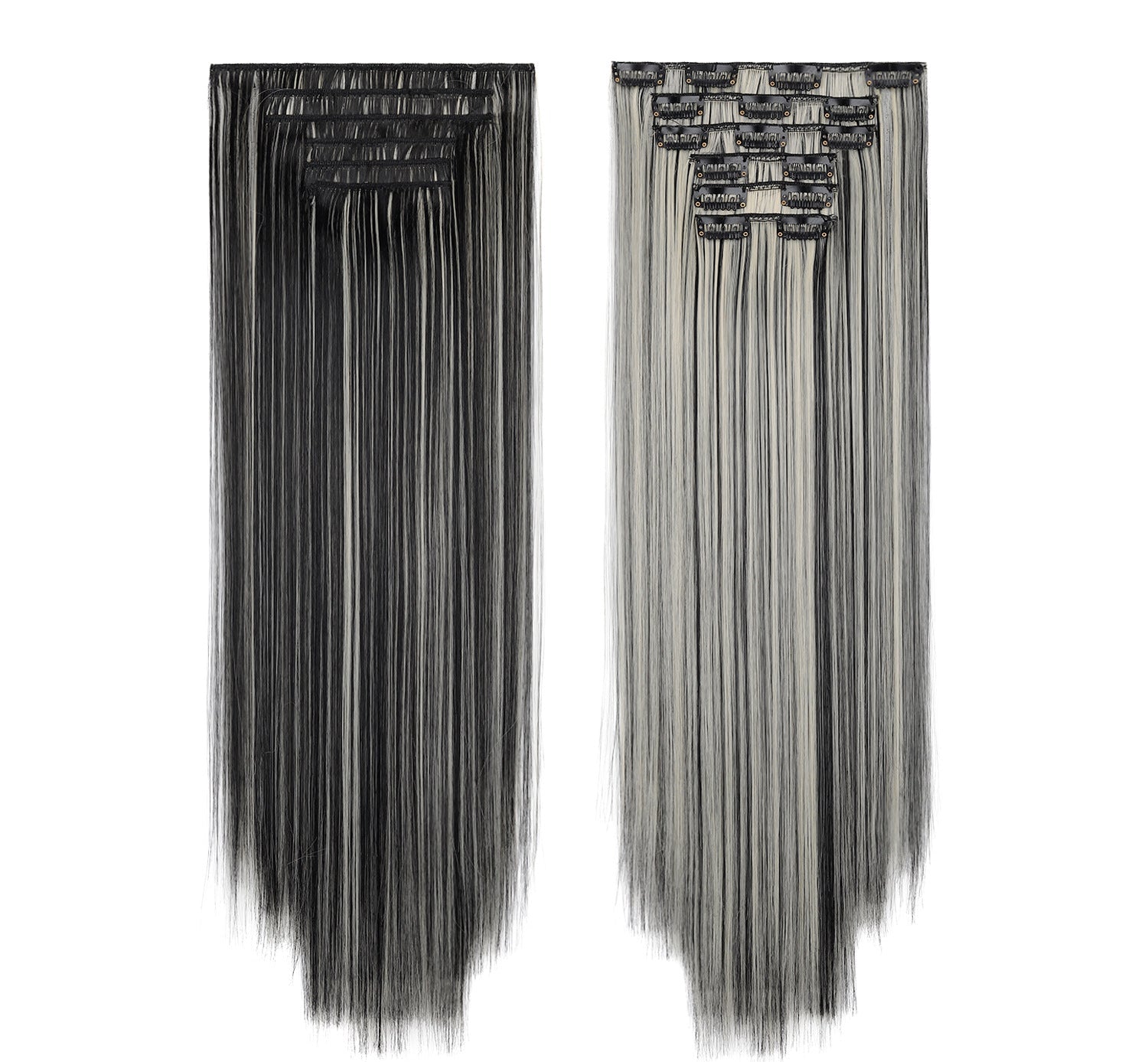 LUMEN 22" Seamless Clip In Hair Extensions | Real Human Hair 6-Piece Set | Viral TikTok Invisible Weft Drama & Volume