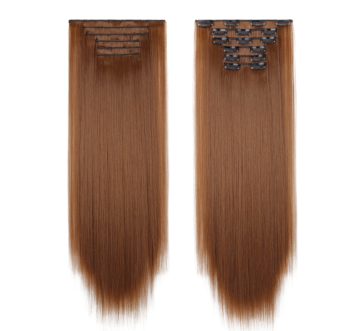 LUMEN 22" Seamless Clip In Hair Extensions | Real Human Hair 6-Piece Set | Viral TikTok Invisible Weft Drama & Volume