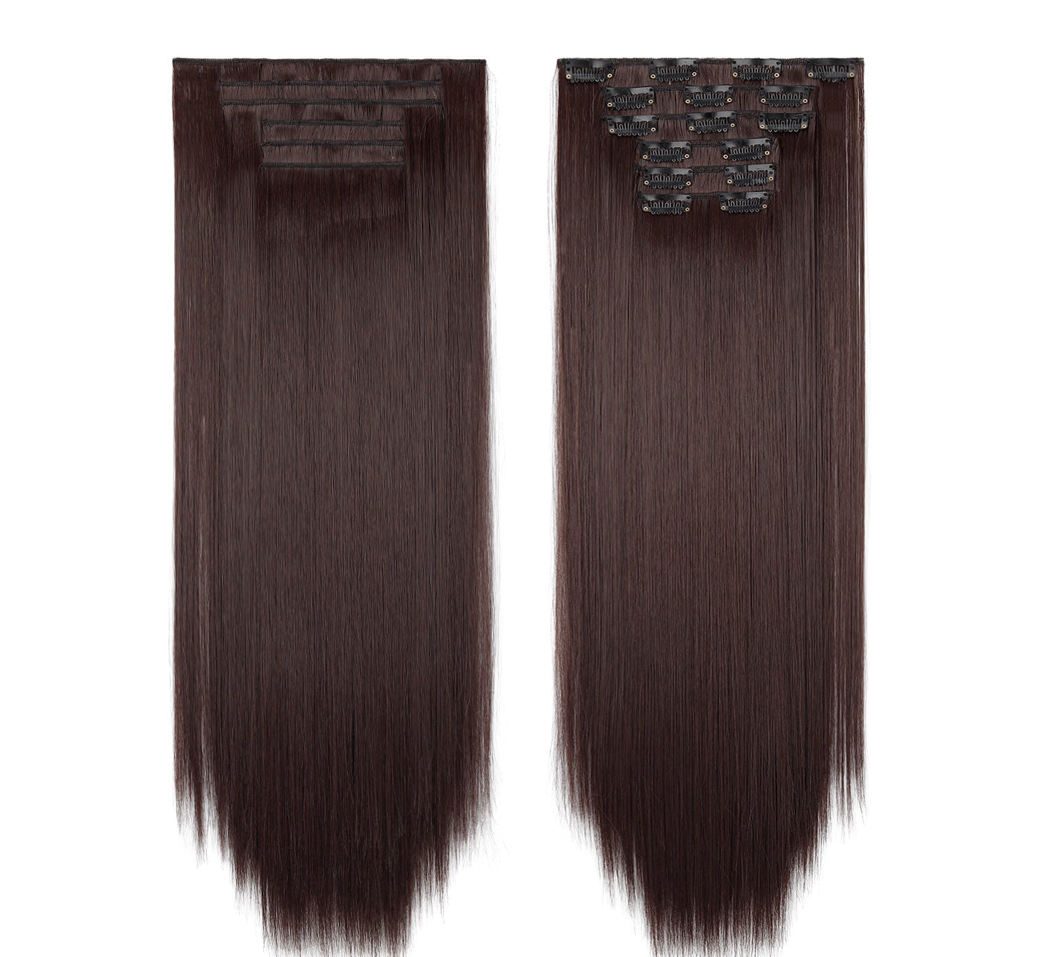 LUMEN 22" Seamless Clip In Hair Extensions | Real Human Hair 6-Piece Set | Viral TikTok Invisible Weft Drama & Volume