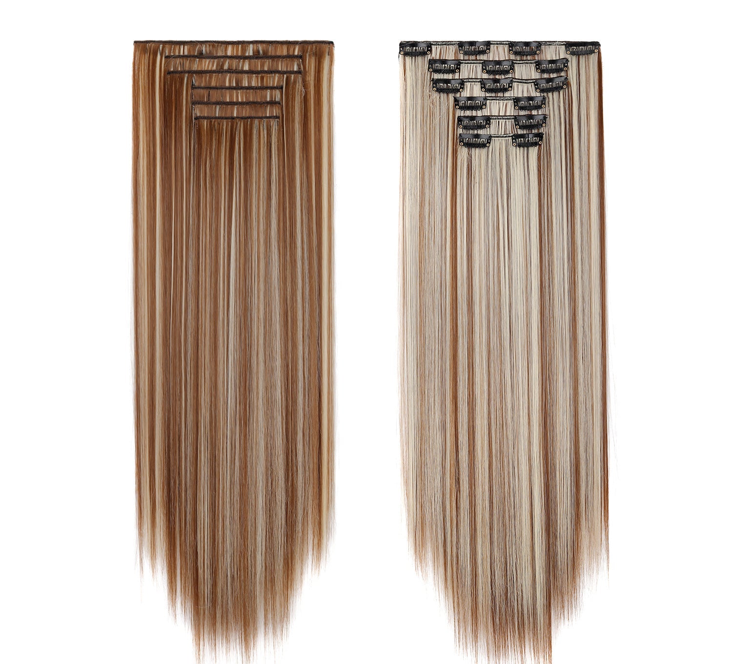 LUMEN 22" Seamless Clip In Hair Extensions | Real Human Hair 6-Piece Set | Viral TikTok Invisible Weft Drama & Volume