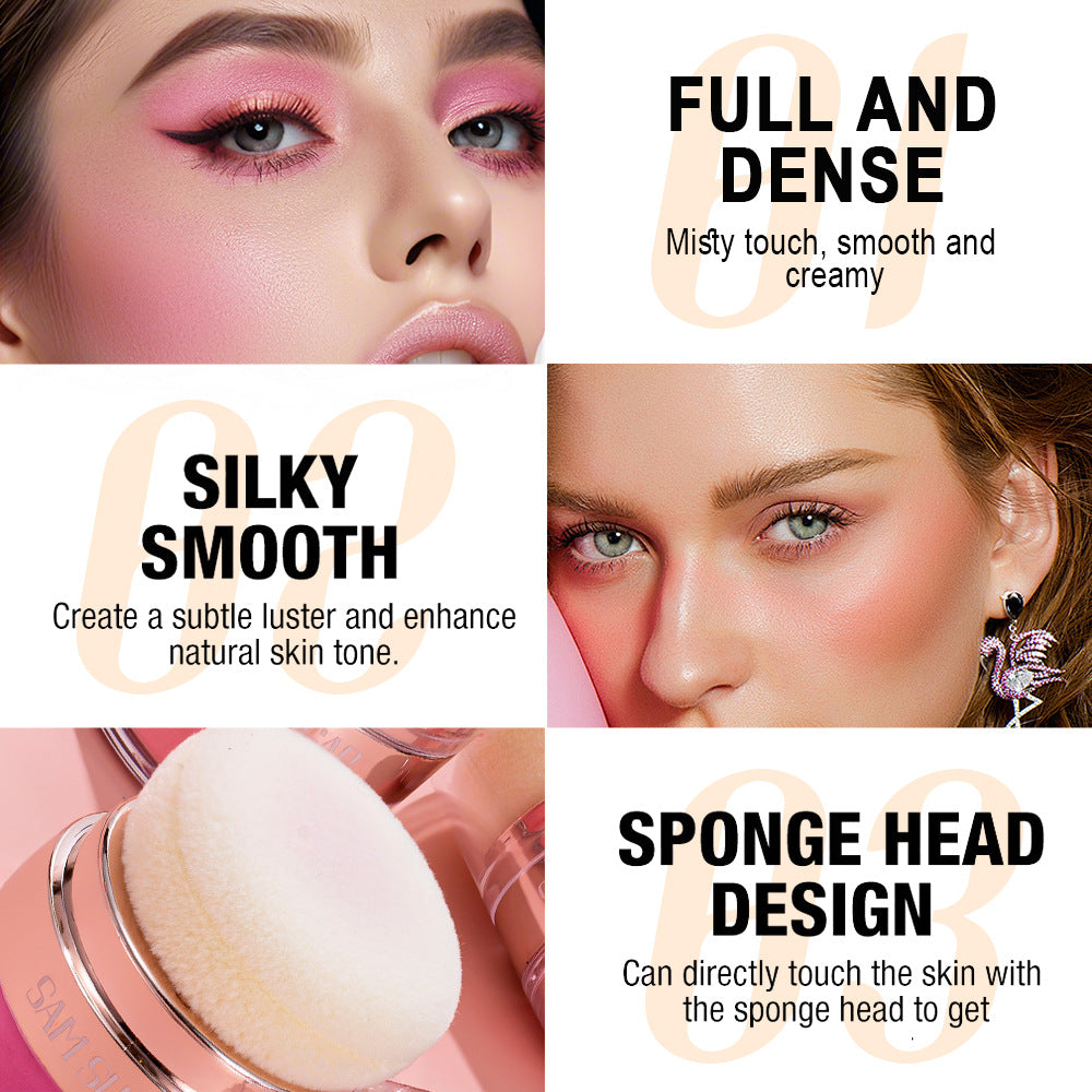 SAM SUGAR Air Cushion Blush Rouge Powder Lazy Fit Brightening Mushroom Head Powder Puff Matte Eye Shadow Cross Border
