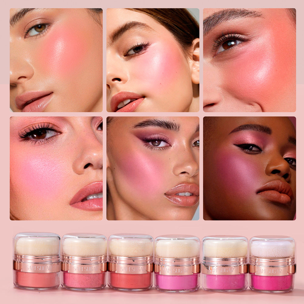 SAM SUGAR Air Cushion Blush Rouge Powder Lazy Fit Brightening Mushroom Head Powder Puff Matte Eye Shadow Cross Border