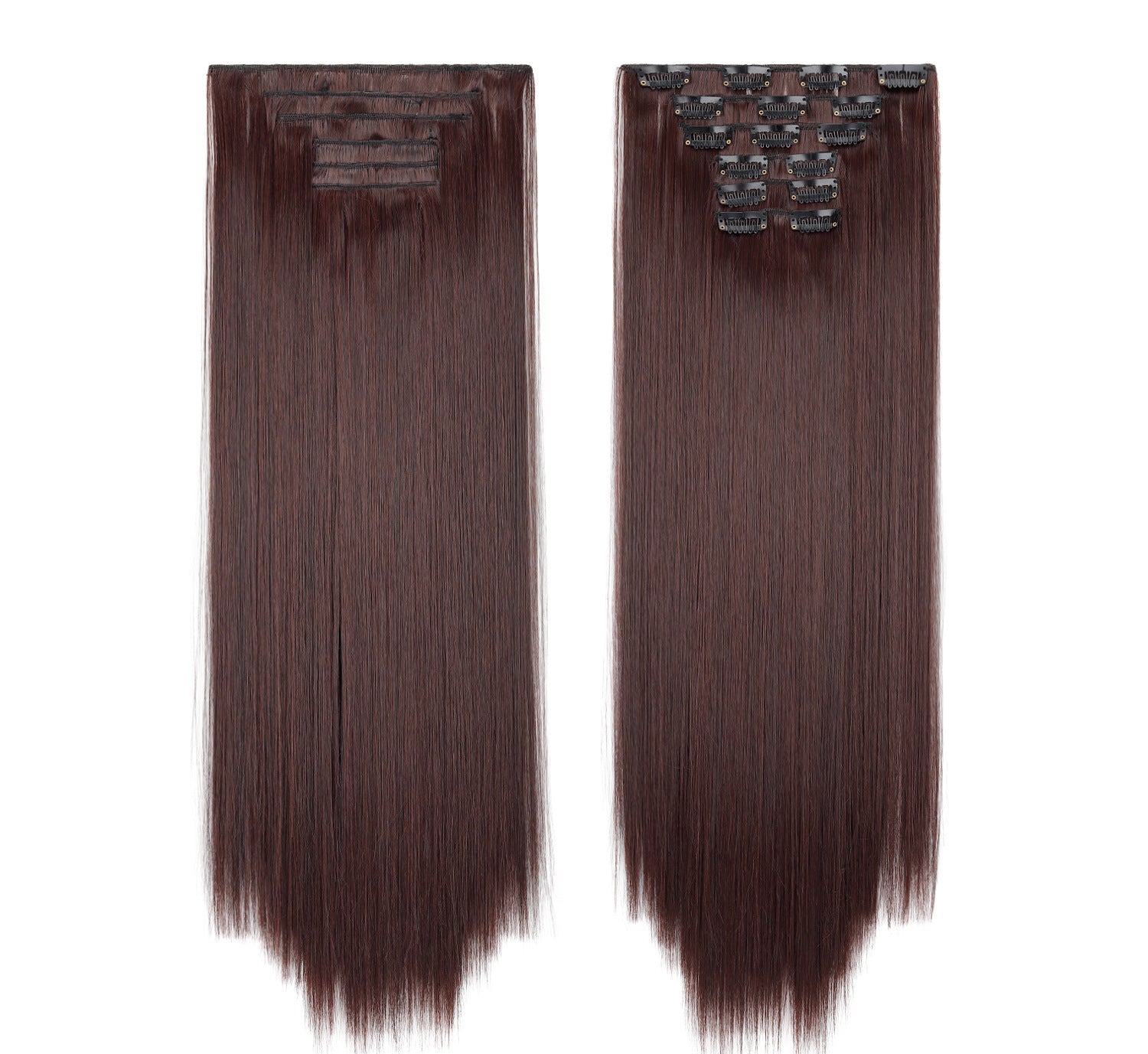 LUMEN 22" Seamless Clip In Hair Extensions | Real Human Hair 6-Piece Set | Viral TikTok Invisible Weft Drama & Volume
