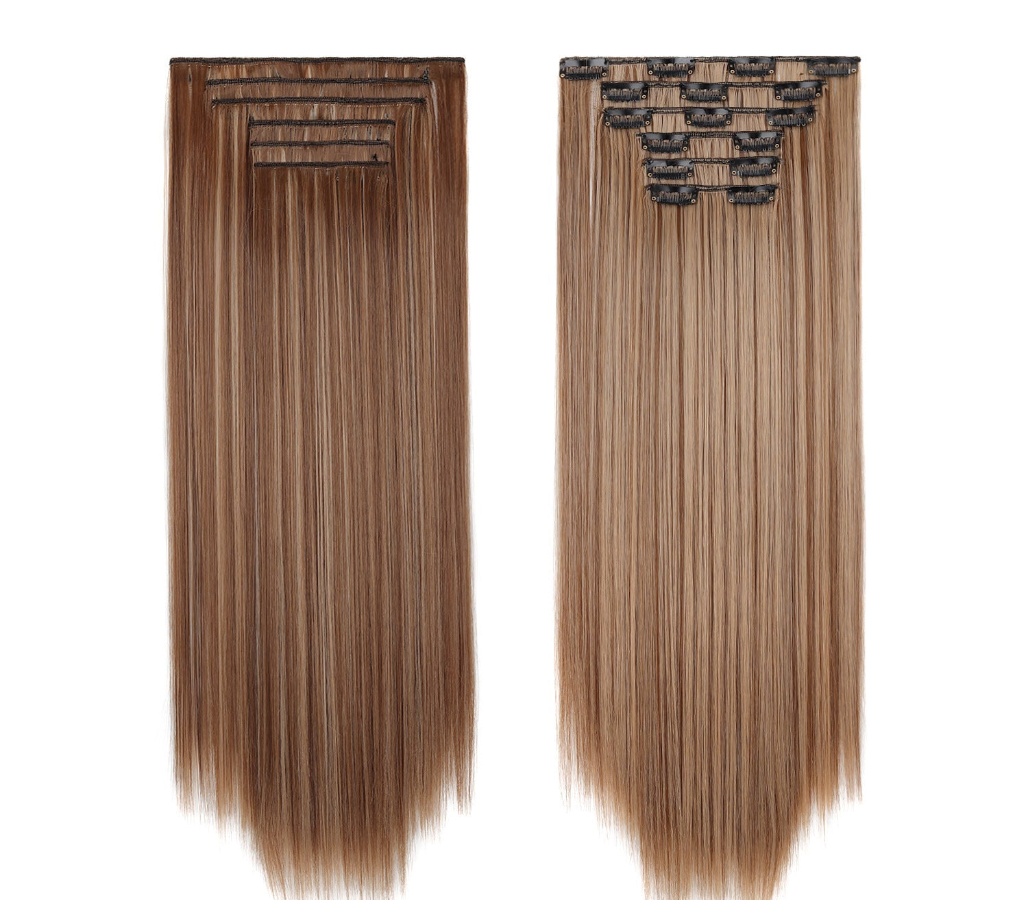 LUMEN 22" Seamless Clip In Hair Extensions | Real Human Hair 6-Piece Set | Viral TikTok Invisible Weft Drama & Volume