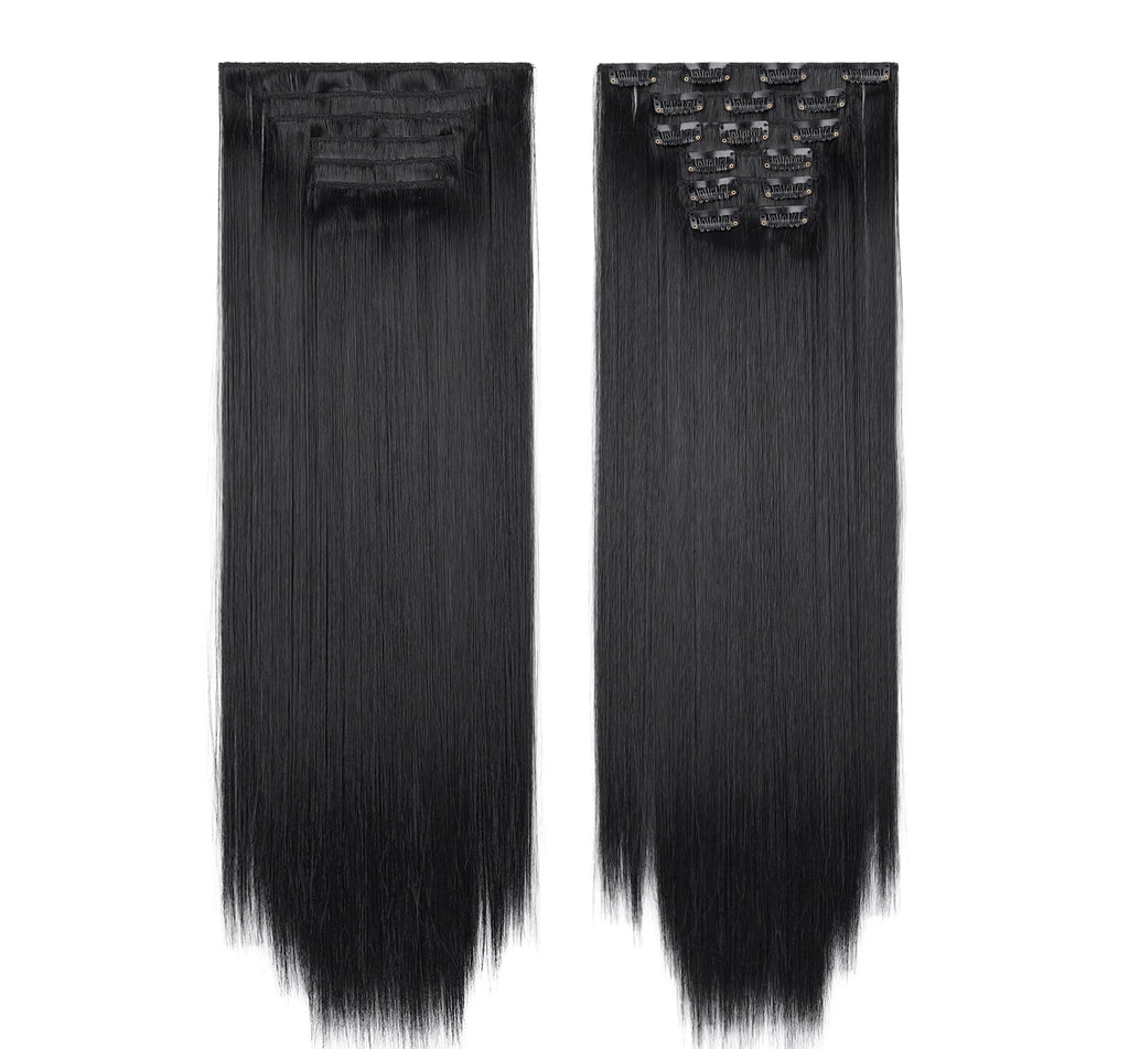 LUMEN 22" Seamless Clip In Hair Extensions | Real Human Hair 6-Piece Set | Viral TikTok Invisible Weft Drama & Volume