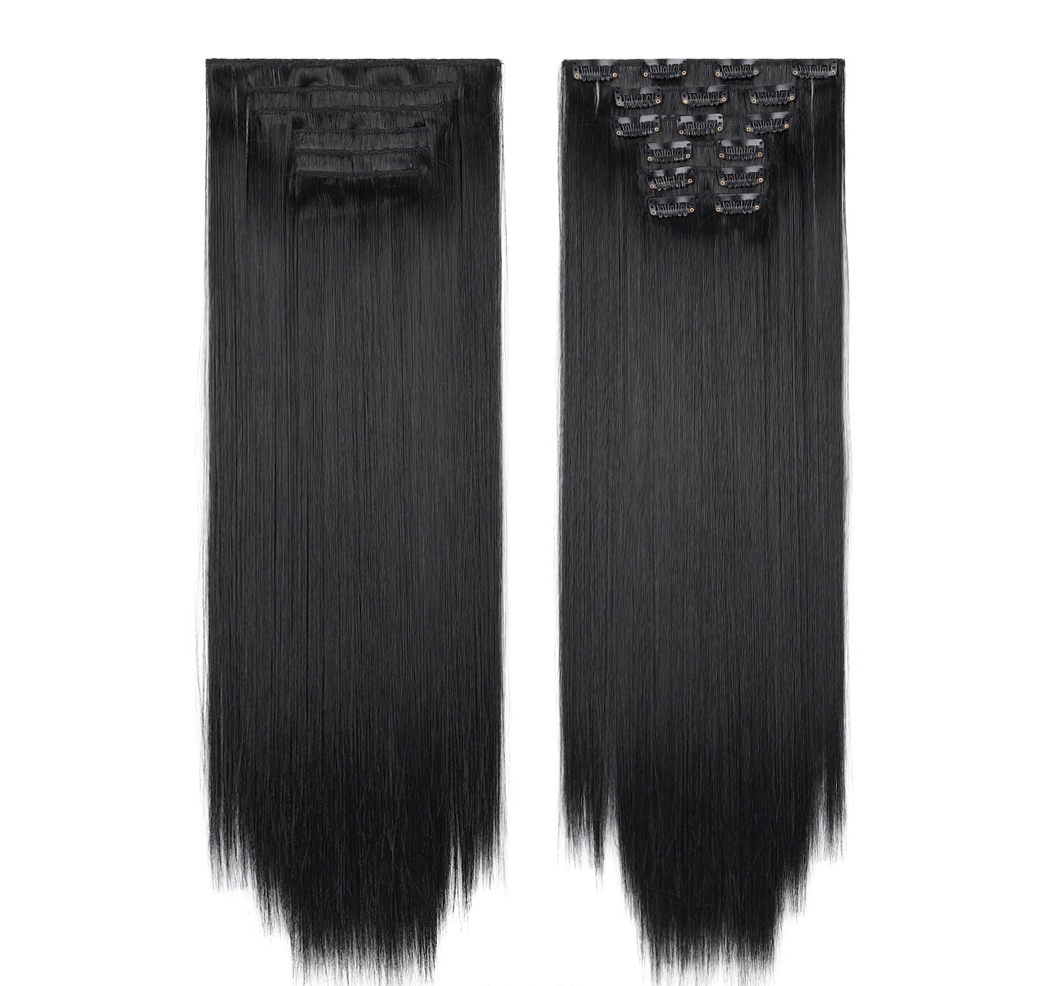 LUMEN 22" Seamless Clip In Hair Extensions | Real Human Hair 6-Piece Set | Viral TikTok Invisible Weft Drama & Volume
