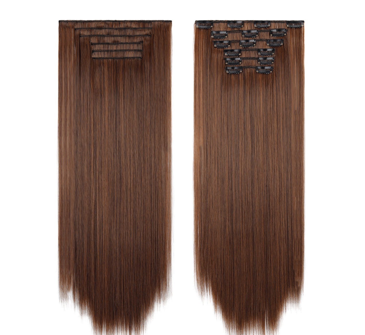 LUMEN 22" Seamless Clip In Hair Extensions | Real Human Hair 6-Piece Set | Viral TikTok Invisible Weft Drama & Volume