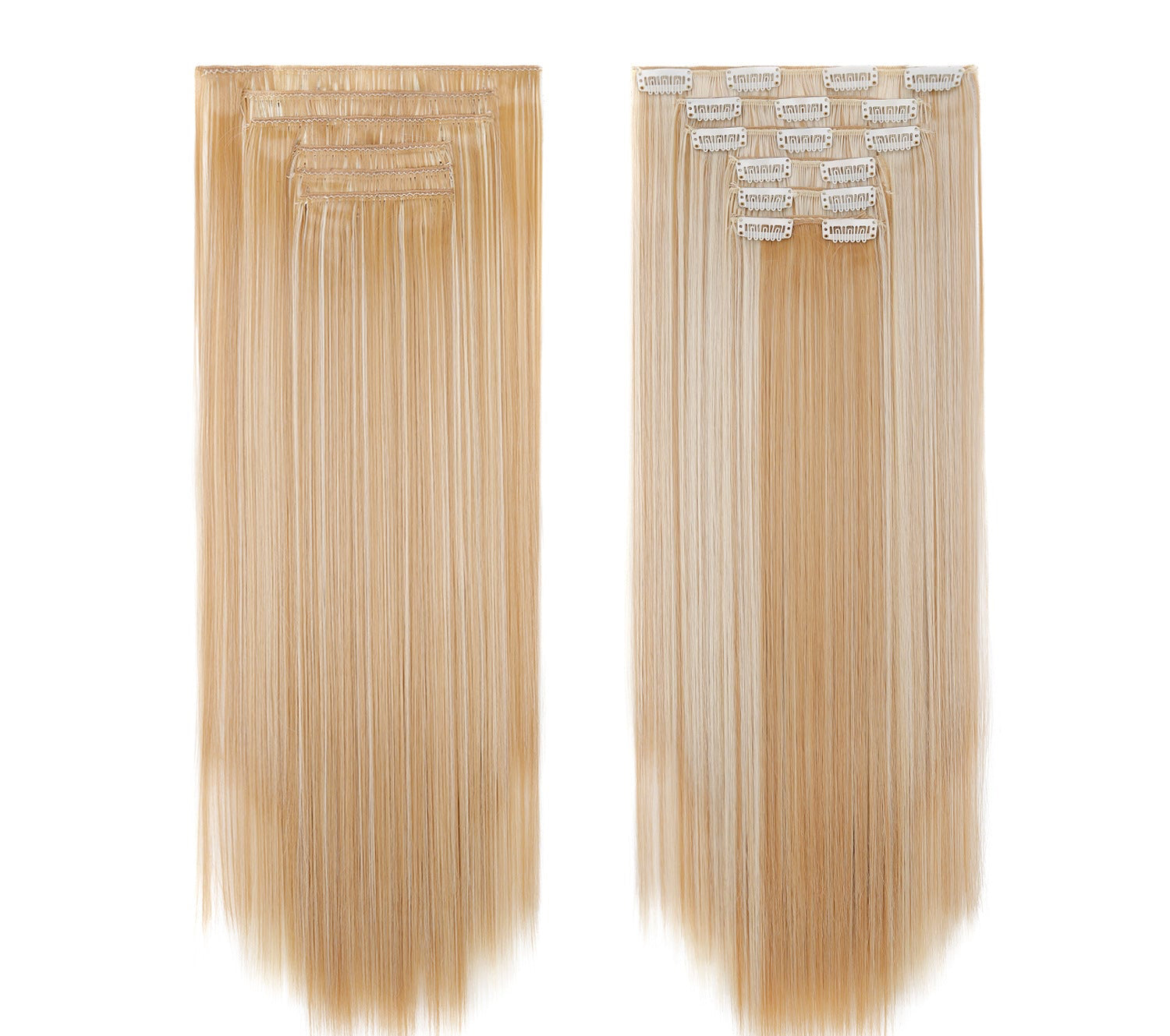LUMEN 22" Seamless Clip In Hair Extensions | Real Human Hair 6-Piece Set | Viral TikTok Invisible Weft Drama & Volume