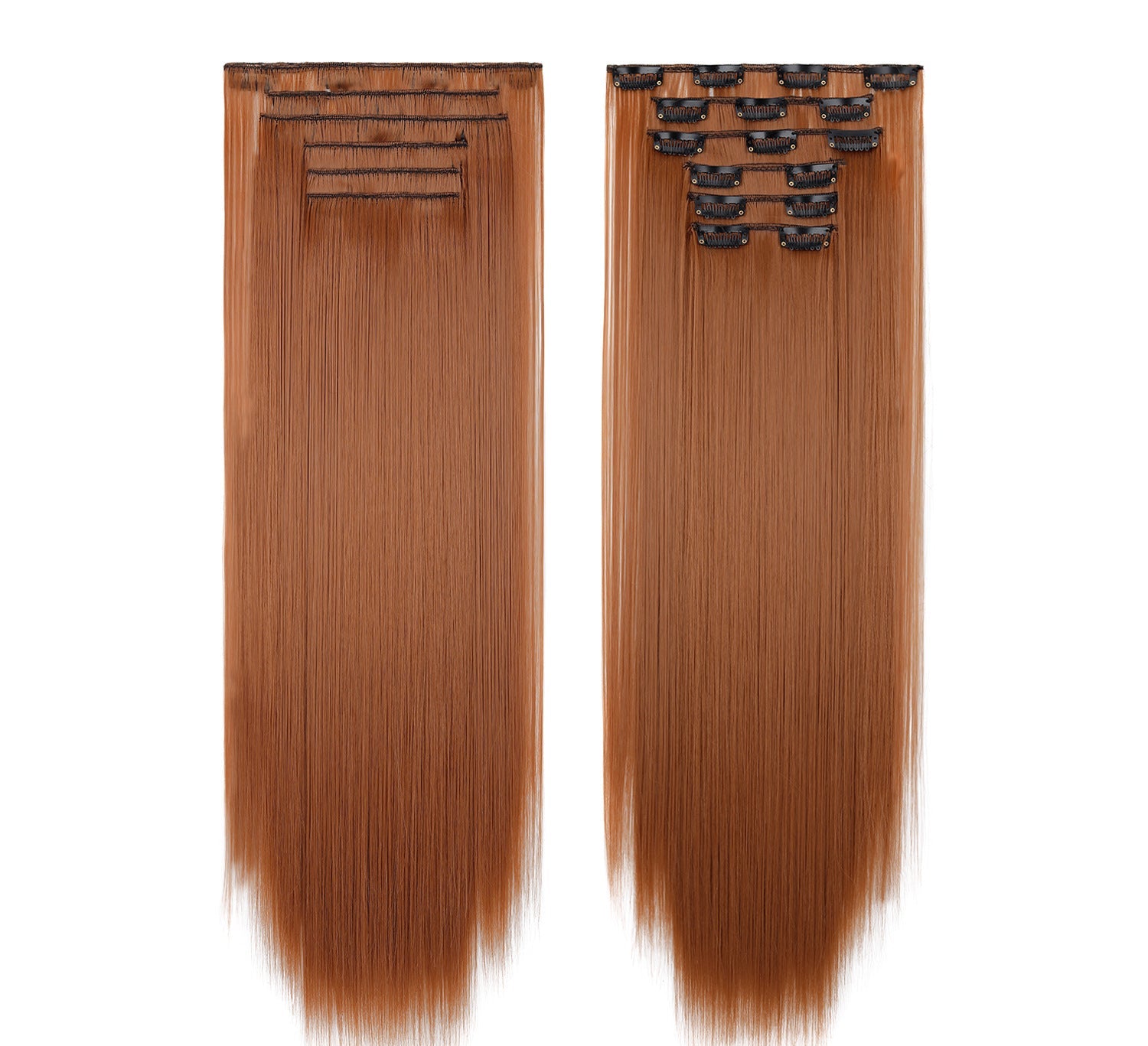 LUMEN 22" Seamless Clip In Hair Extensions | Real Human Hair 6-Piece Set | Viral TikTok Invisible Weft Drama & Volume