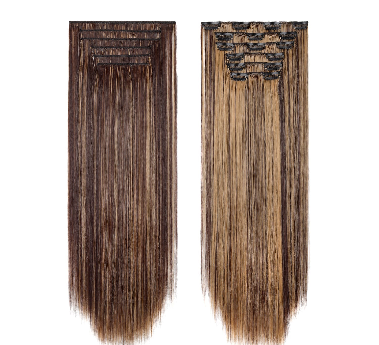 LUMEN 22" Seamless Clip In Hair Extensions | Real Human Hair 6-Piece Set | Viral TikTok Invisible Weft Drama & Volume