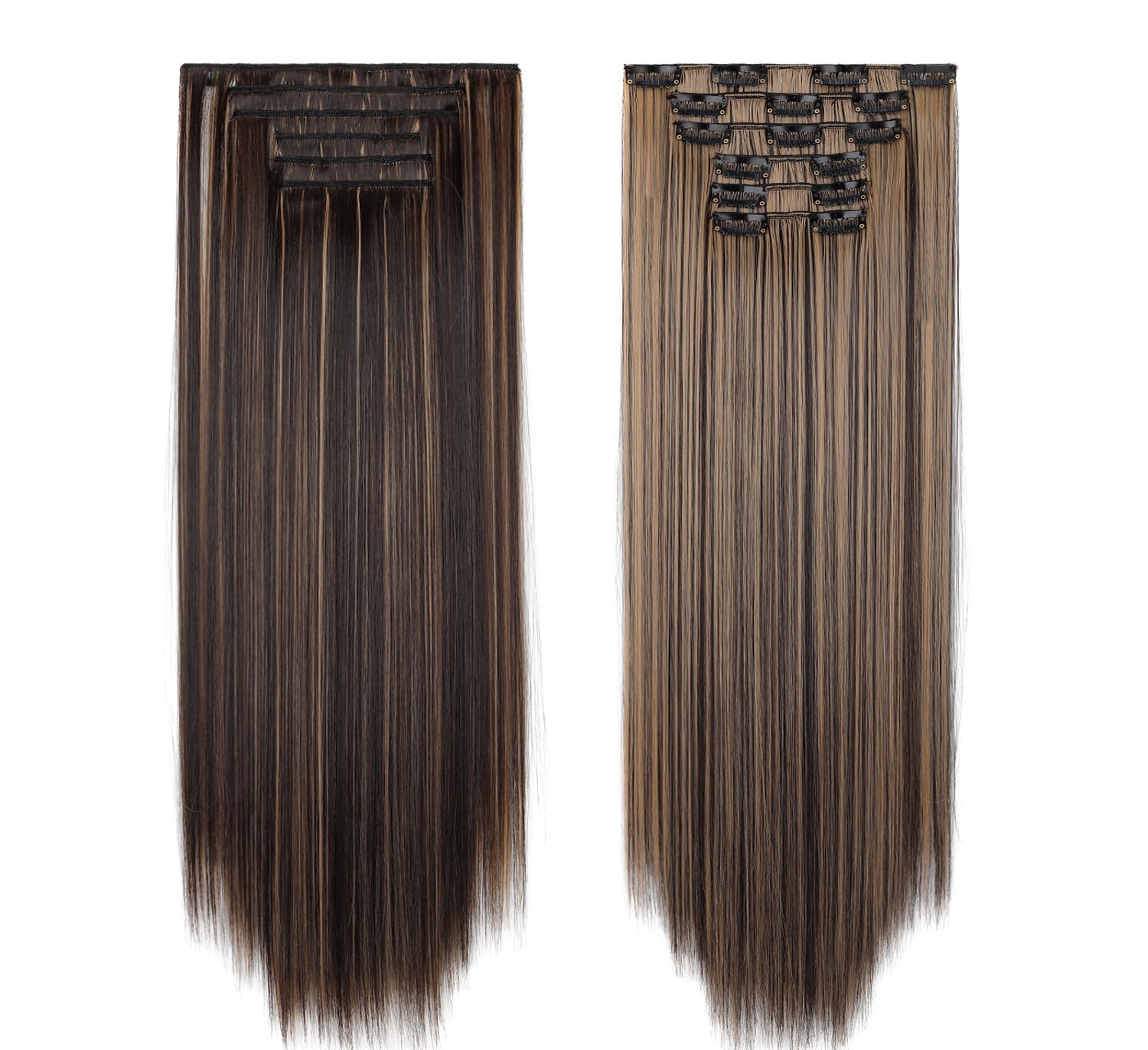 LUMEN 22" Seamless Clip In Hair Extensions | Real Human Hair 6-Piece Set | Viral TikTok Invisible Weft Drama & Volume
