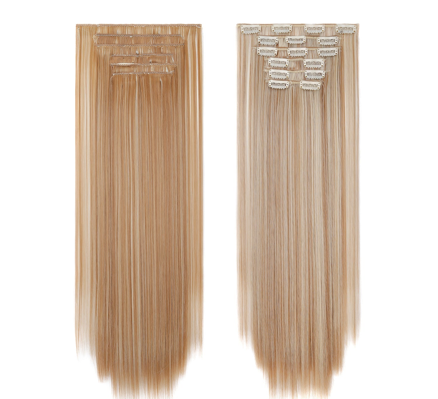 LUMEN 22" Seamless Clip In Hair Extensions | Real Human Hair 6-Piece Set | Viral TikTok Invisible Weft Drama & Volume